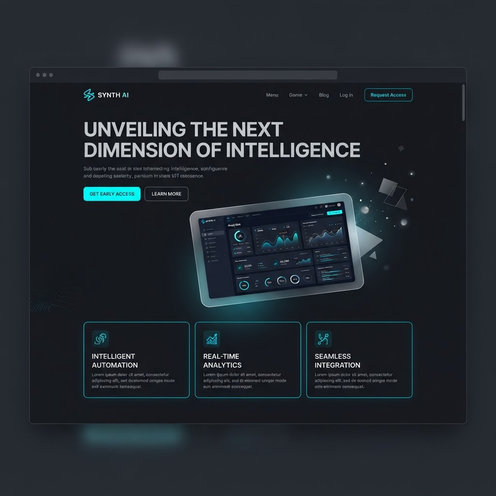 Concept de design WebNex pentru un produs digital, cu interfață de aplicație și carduri de beneficii